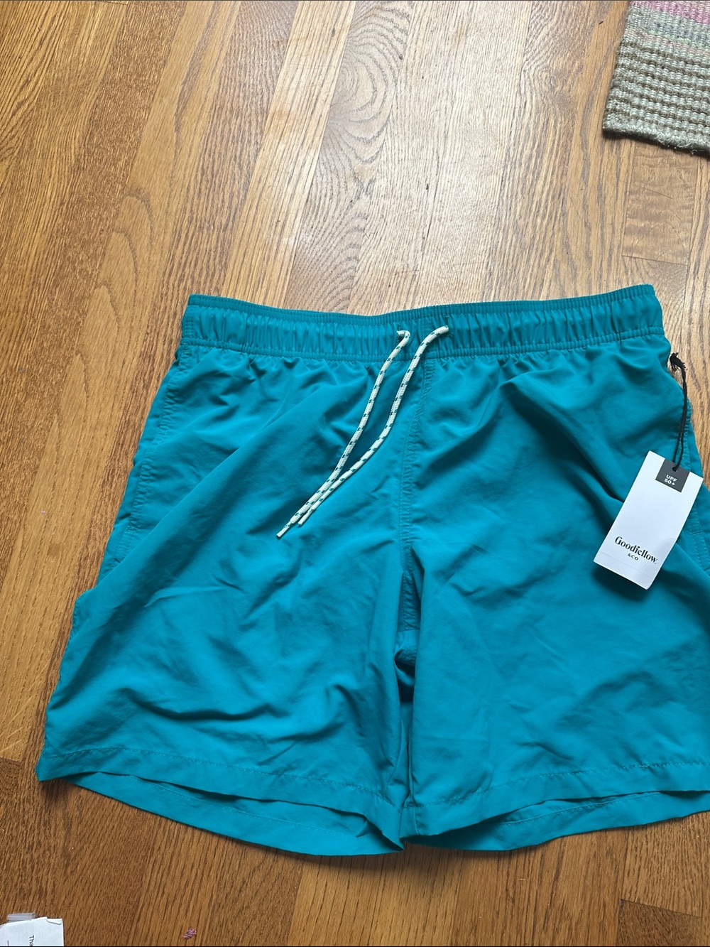 Goodfellow & Co Teal Men's Swim Trunks with Contrast Drawstring